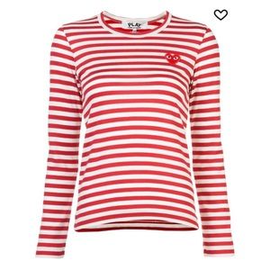 Comme Des Garçons Play
little red heart striped T-shirt